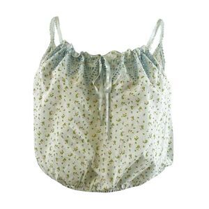 Lucky Brand Floral-Print Women's Cotton Cropped Camisole (S, Blue Multi)